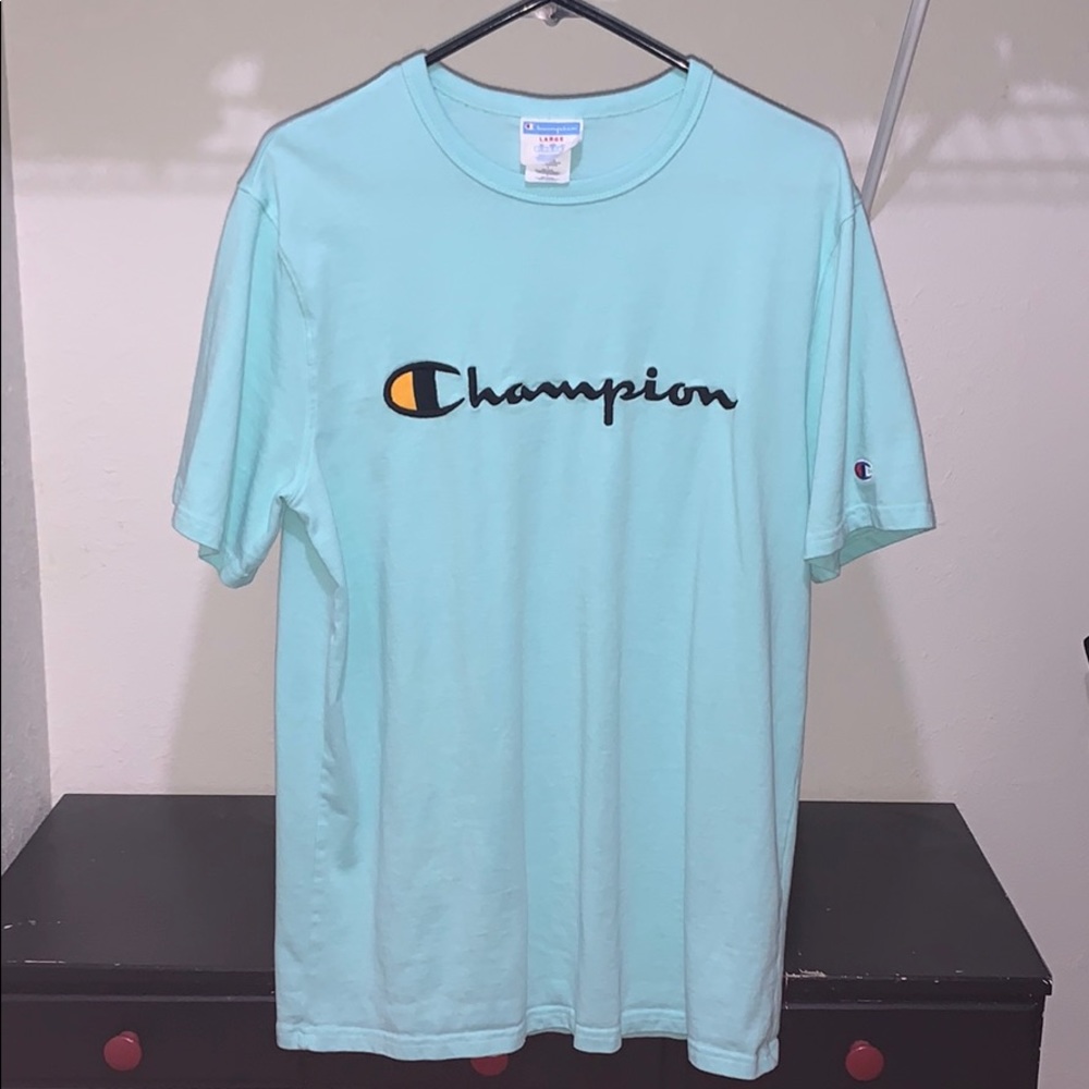 Champion Teal Logo Tee